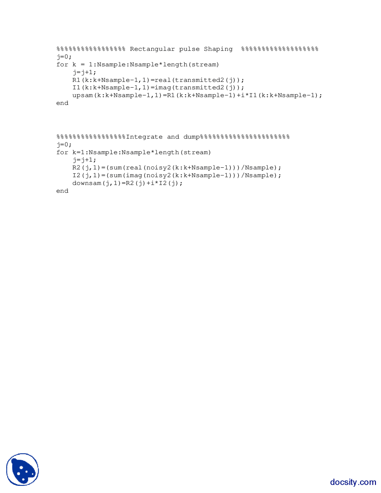 Rectangular Pulse Shaping Code-Digital Communications-Lab Handout ...