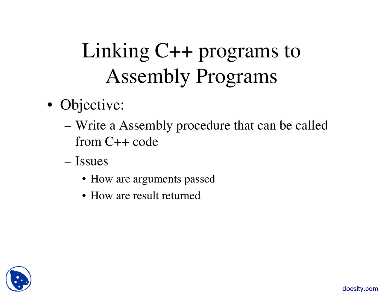 Linking Assembly Programs-Assembly Language Programming-Lab Slides ...