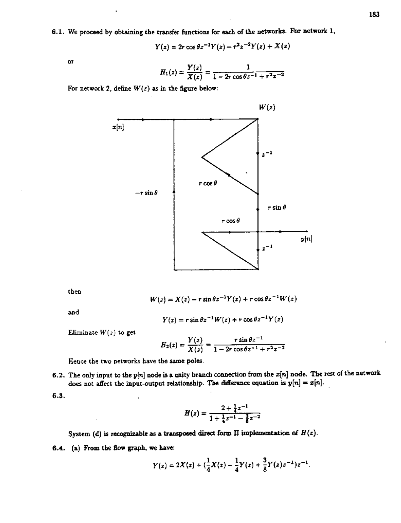 Transfer Functions-Digital Signal Processing-Assignment Solution - Docsity