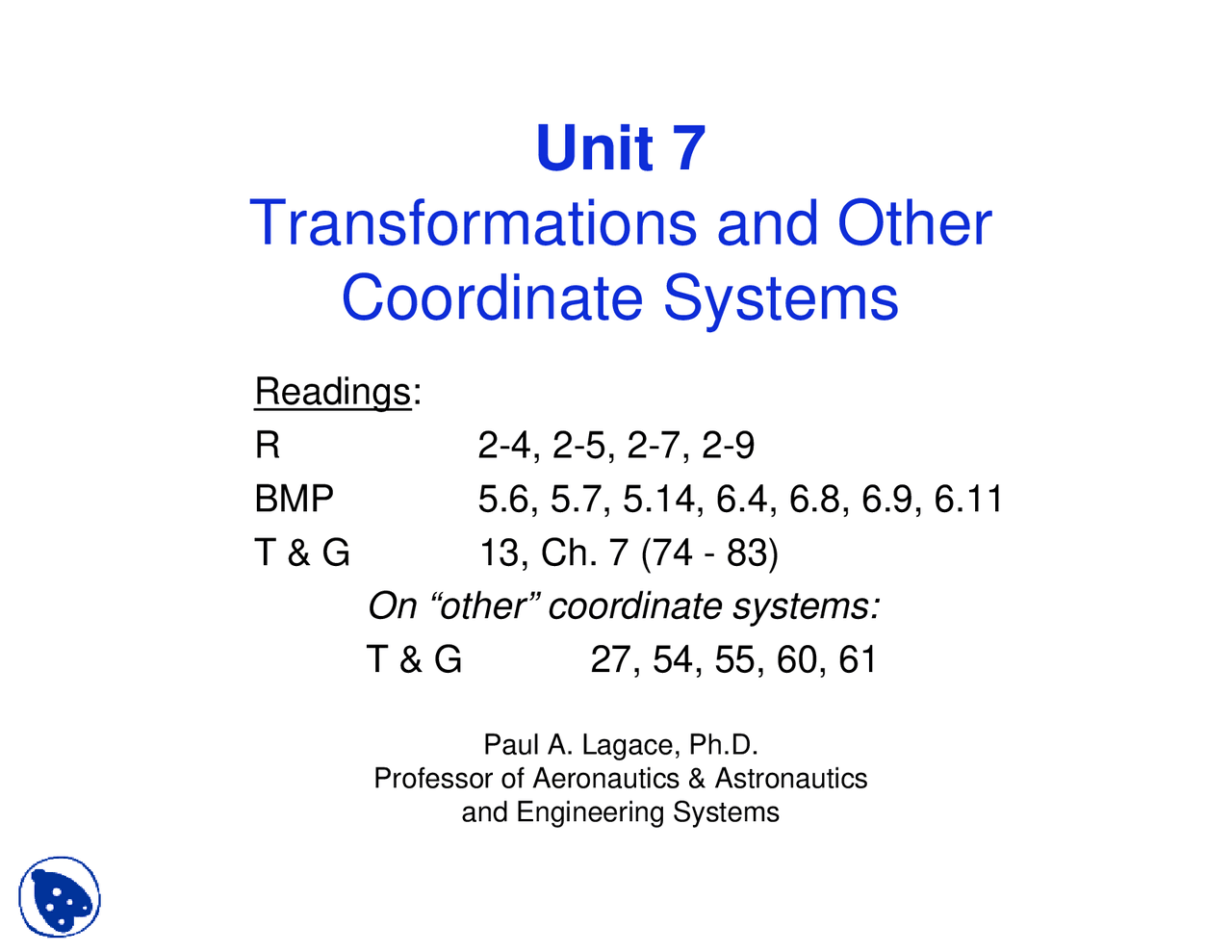 Transformations and Other Coordinate Systems-Material and Structures ...