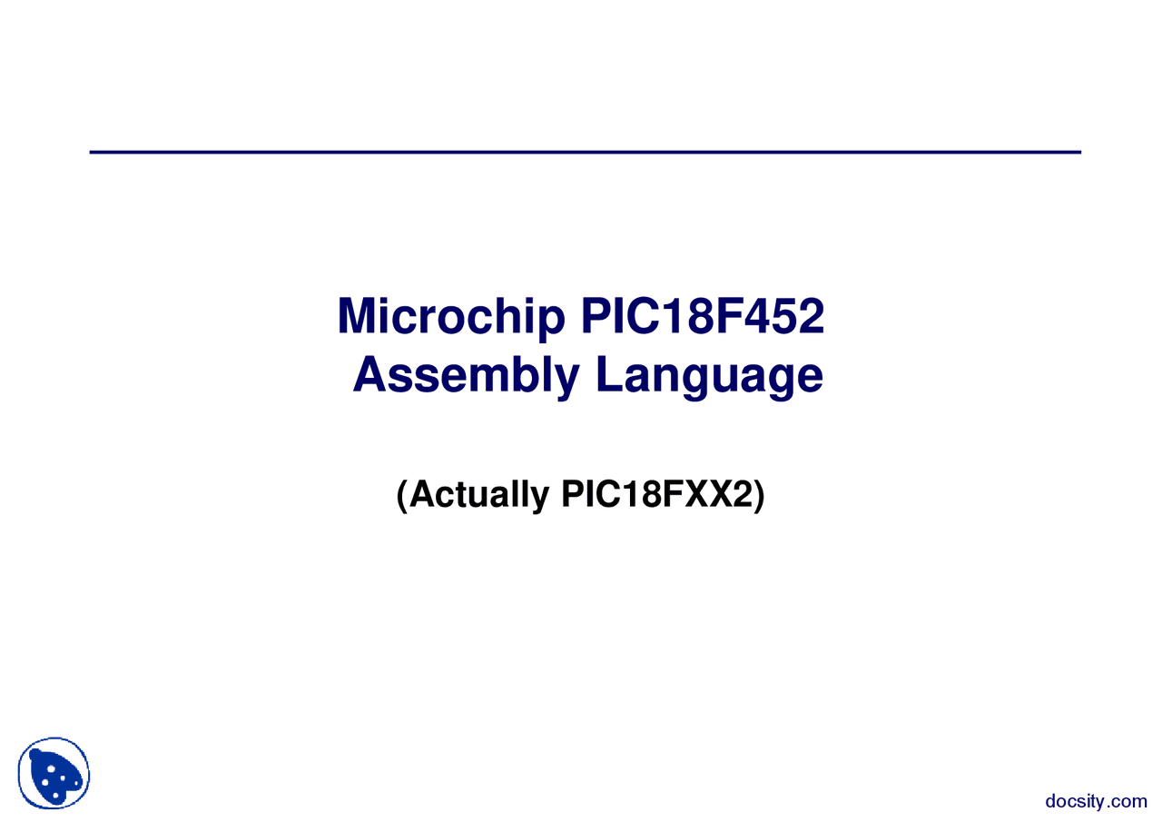 Programmer’s Model-Assembly Language Programming-Lecture Slides - Docsity