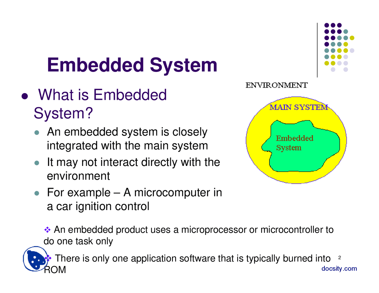 Embedded System-Embedded System Control-Lecture Slides - Docsity