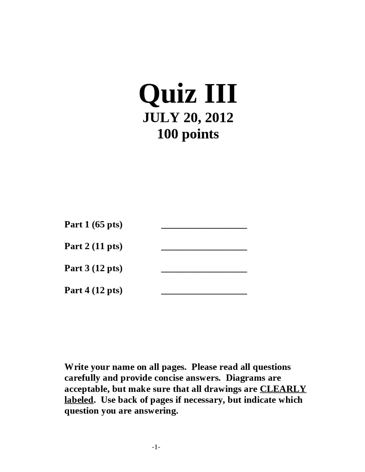 Resolution of Quiz III Practice Problems on Cell Biology | CBIO 3400 ...