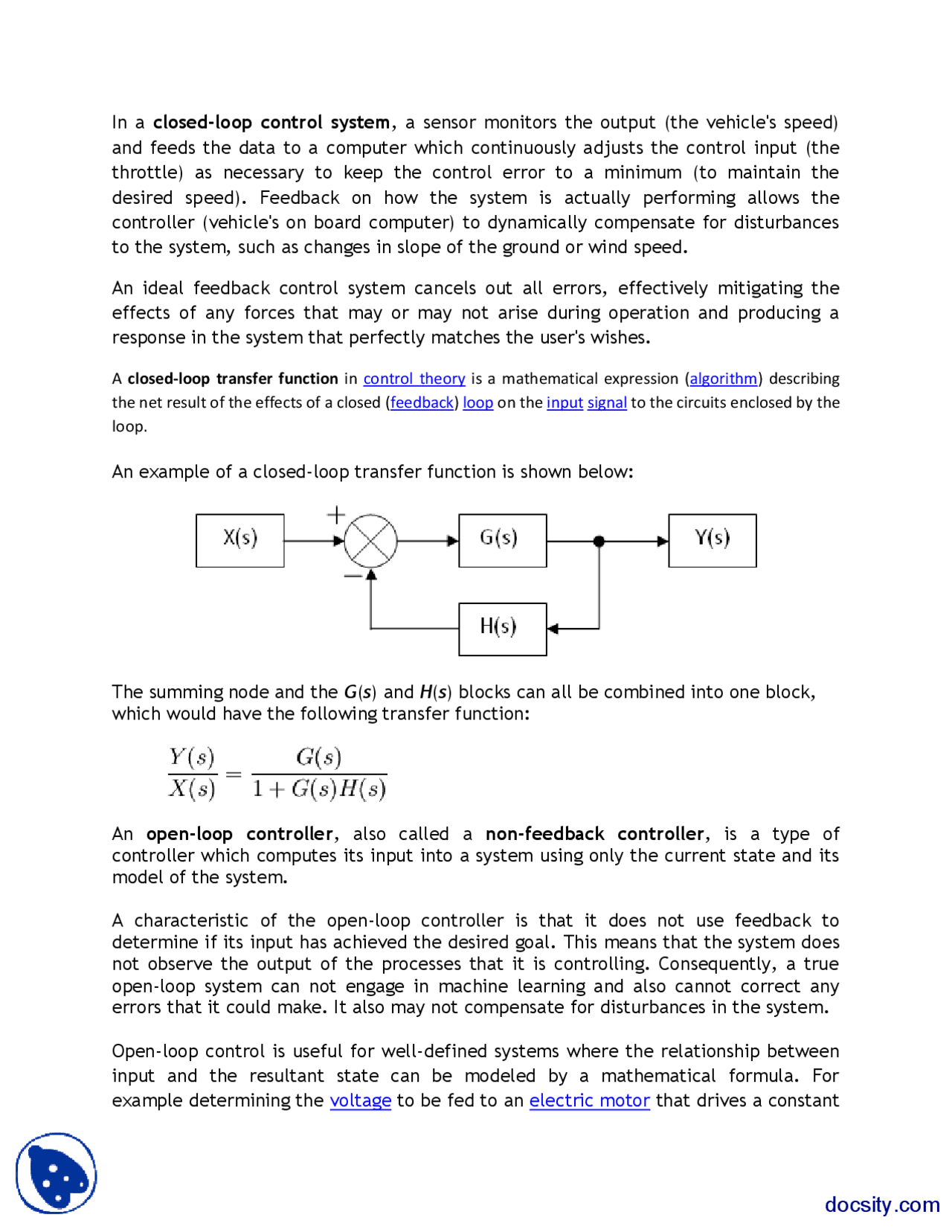 Closed Loop Motor System-Electric Machines-Lecture Handout | Exercises ...