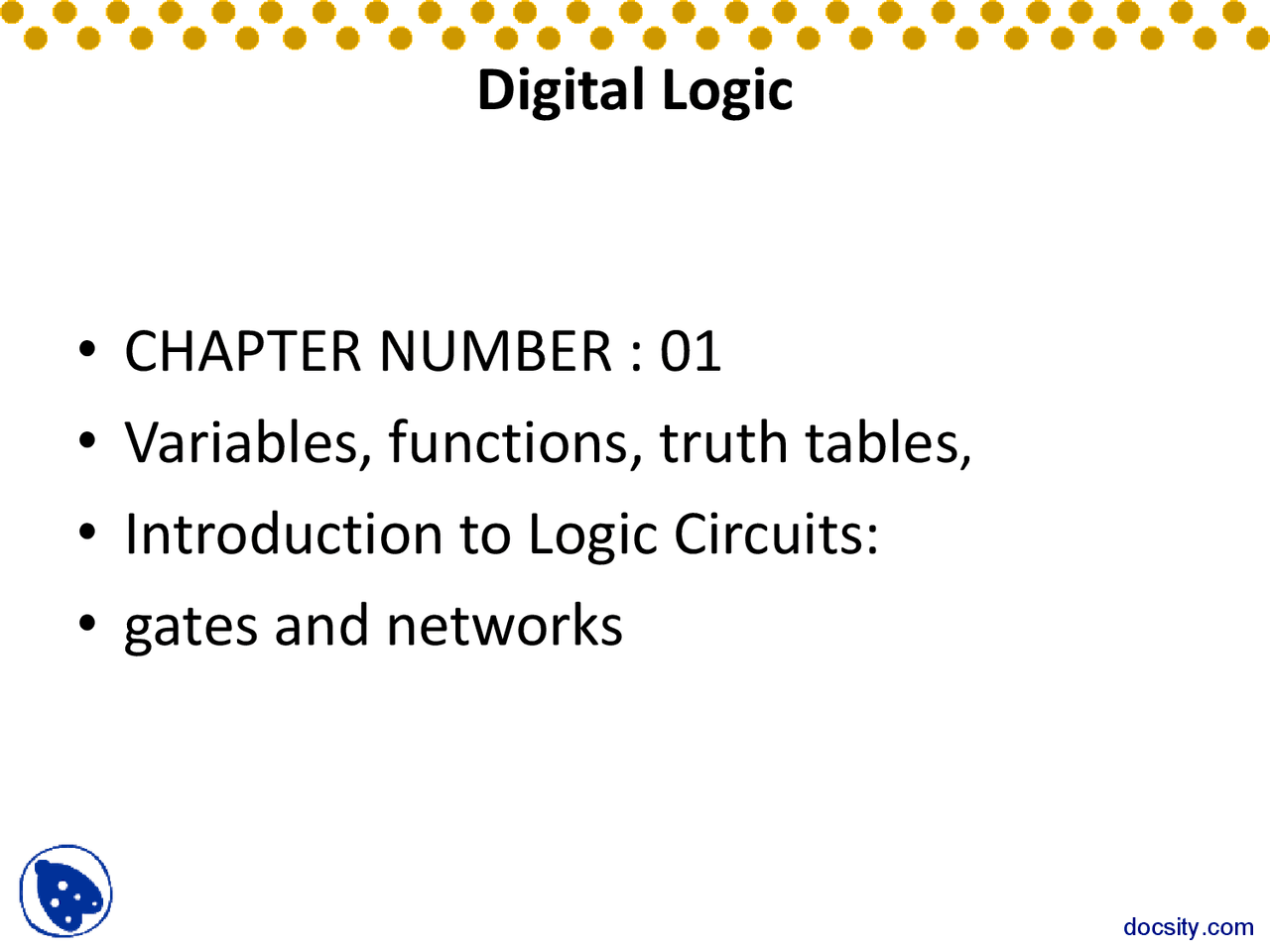 Digital Logic Language Digital Logic-Digital Logic Design-Lecture Slides | Slides Digital ...
