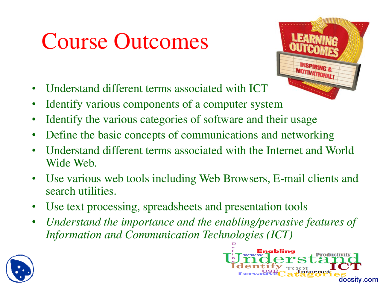 Basic Concepts-Information and Computer Technology-Lecture Slides - Docsity