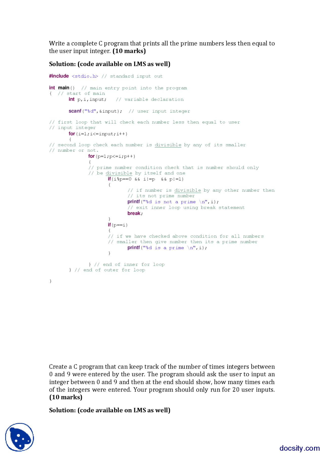 Prime Numbers Fundamentals-Lecture Handout - Docsity