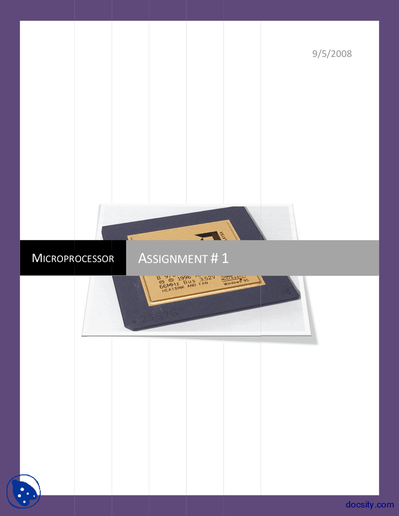 Data Sheet Stuy-Microprocessors-Assignment - Docsity