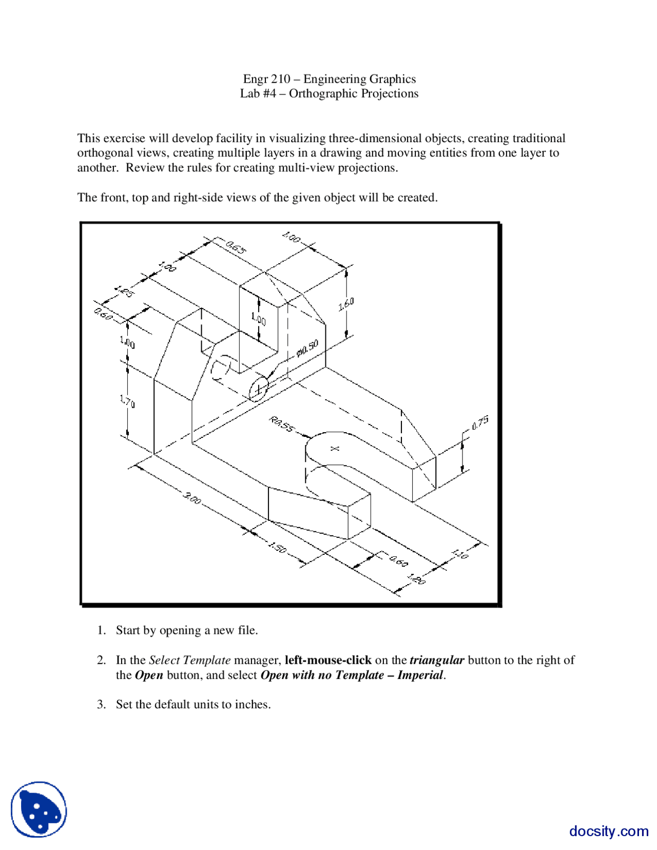 Orthographic Projections-Computer Aided Drawing-Lab Assignment ...