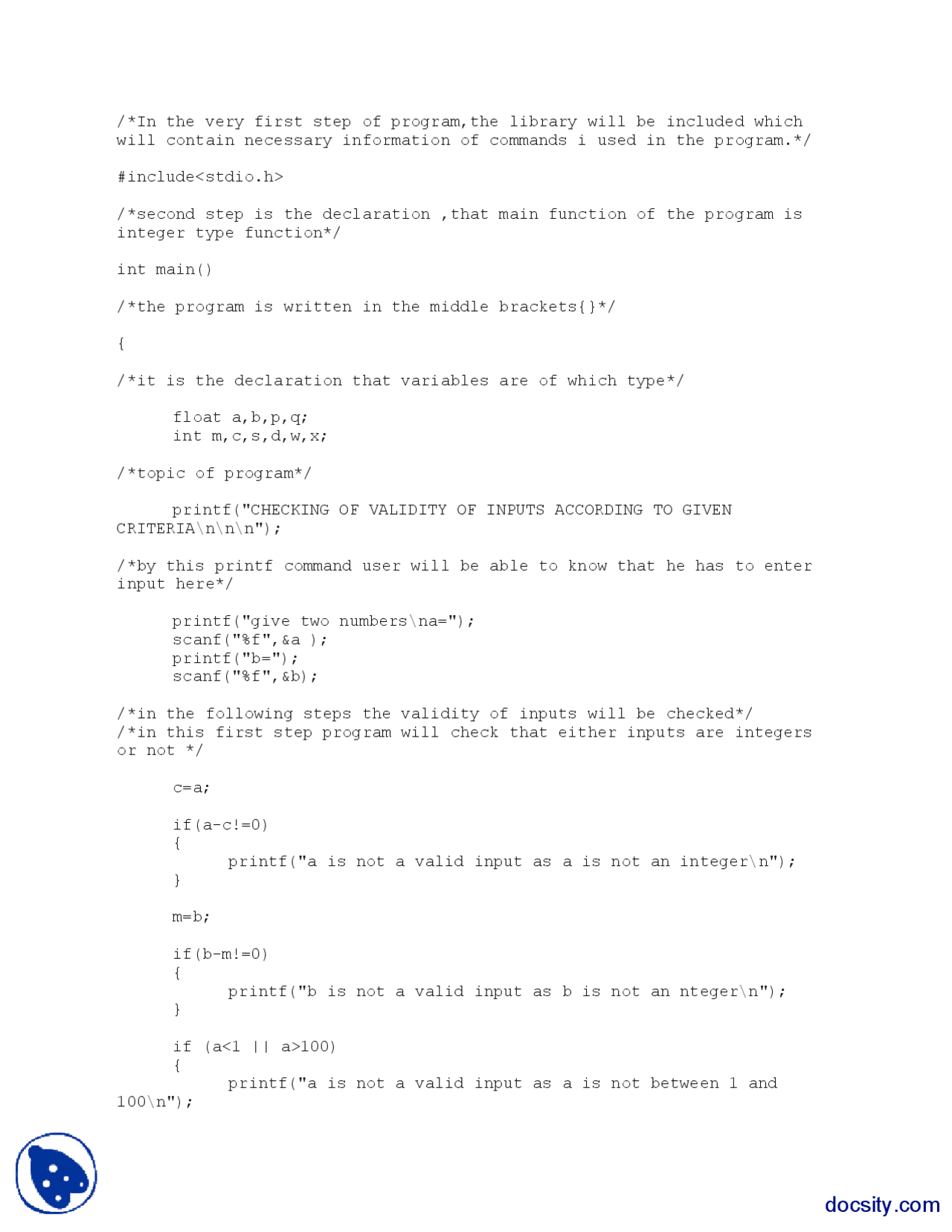 If Statment-Computer Fundamentals-Lab Codes - Docsity
