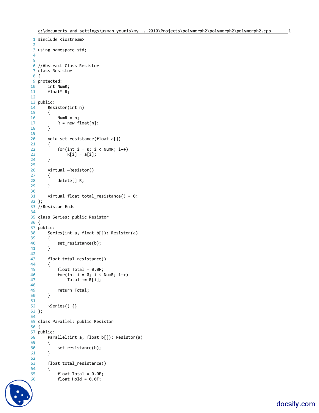 Polymorphism Part 2-Object Oriented Programming-Lecture Handout - Docsity