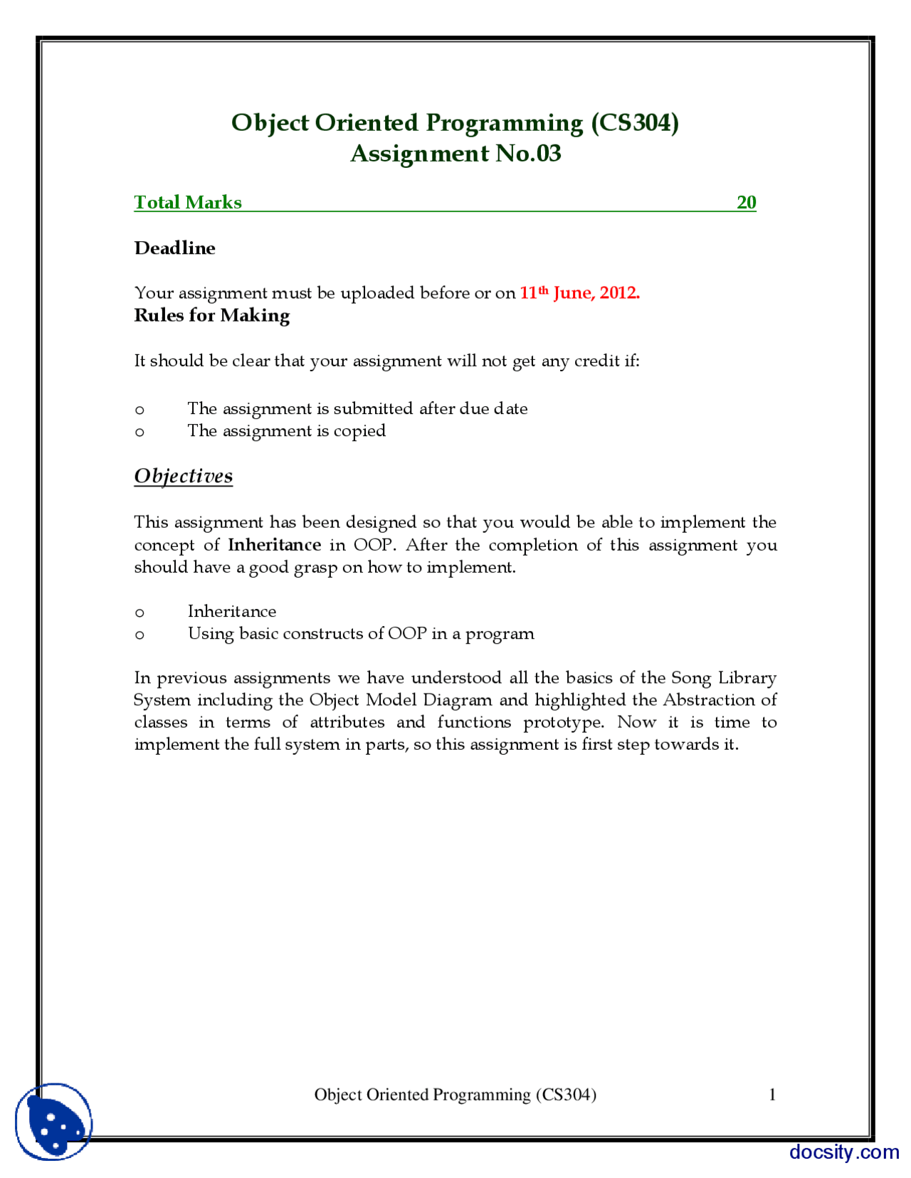 Inheritance-Object Oriented Programming and Information Systems ...
