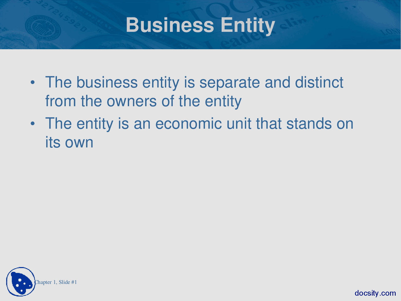 Business Entity-Business Administration-Lecture Slides - Docsity