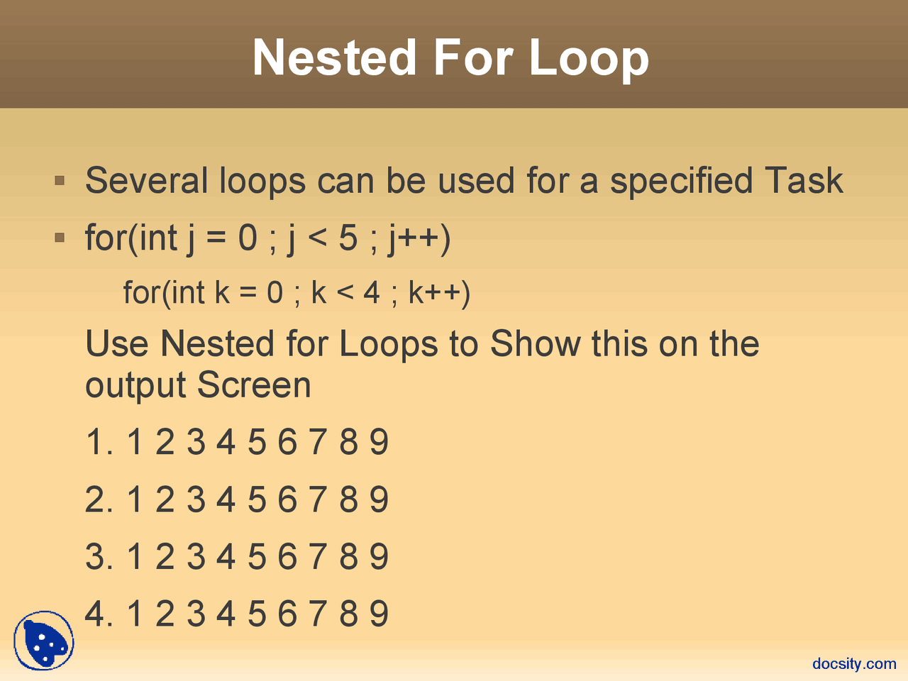 Nested For Loop-Introduction to Programming-Lab Mannual - Docsity