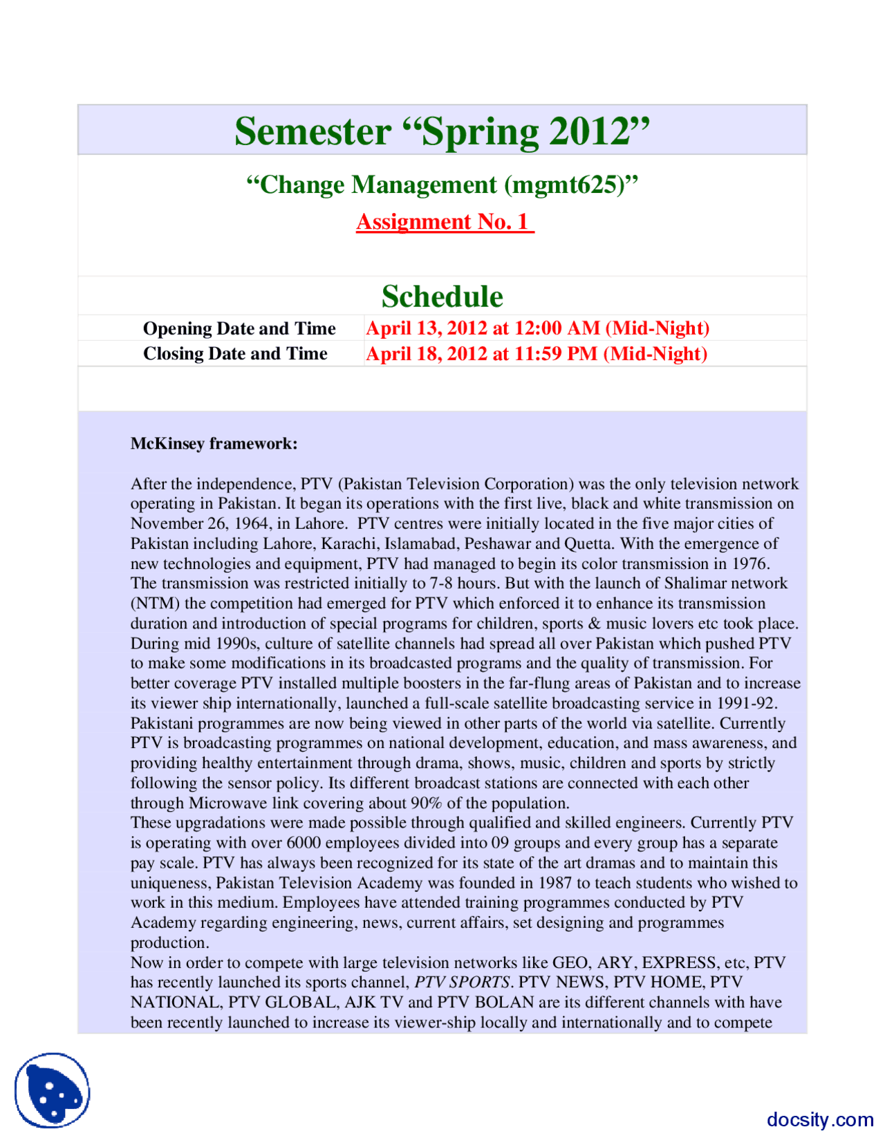 Change Management-Management-Assignment Solution - Docsity