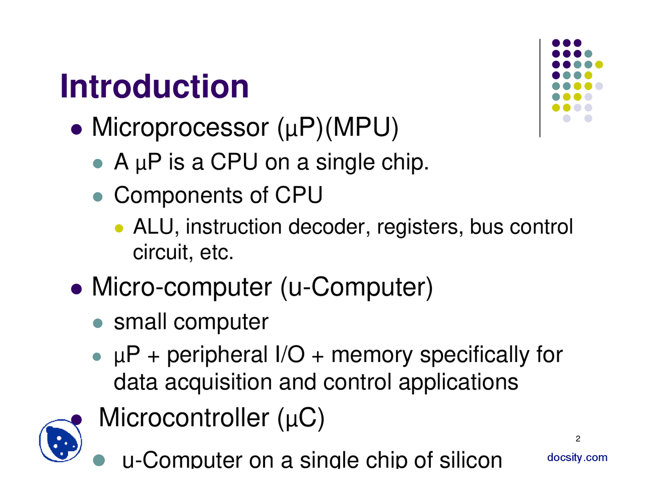 Introduction-Control of Embedded Systems-Lecture Slides - Docsity