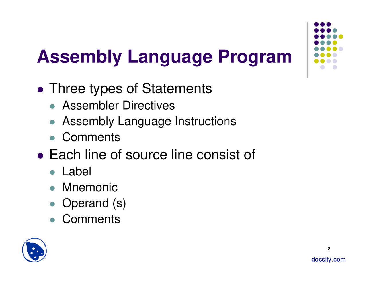 Assembly Language Program-Control of Embedded Systems-Lecture Slides ...