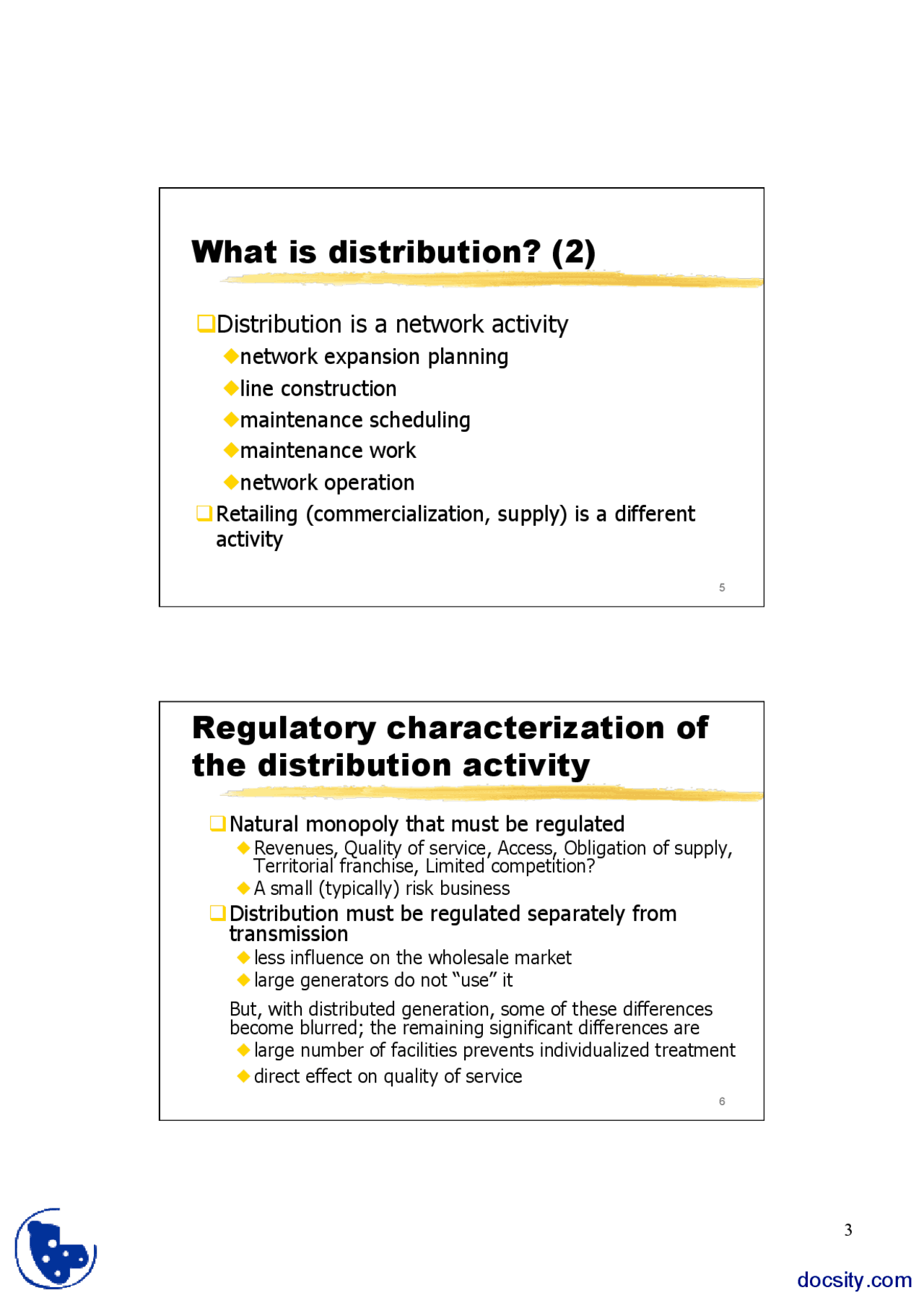 Regulatory Characterization Of The Distribution Activity-Eng Economics ...