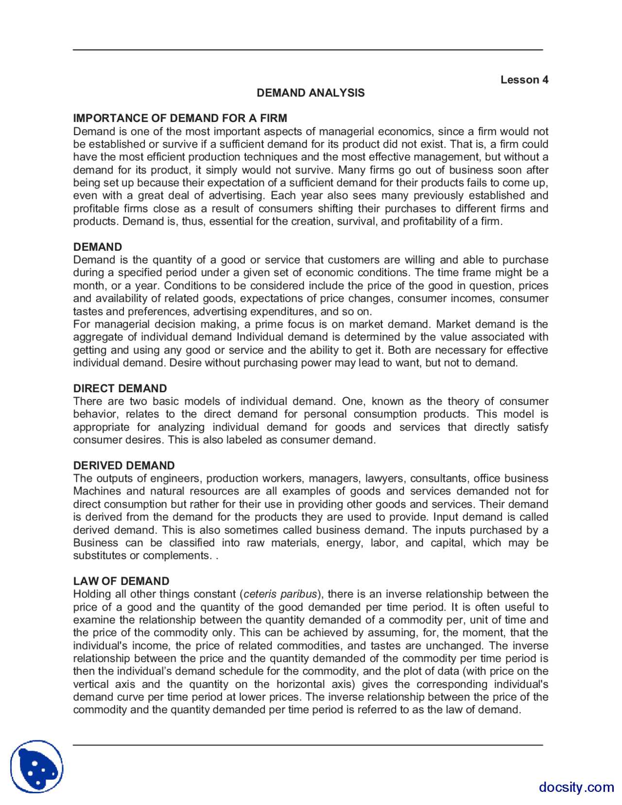 3.2 demand curves – mba managerial economics Images... Demand Analysis-Managerial Economics-Lecture Notes - Docsity