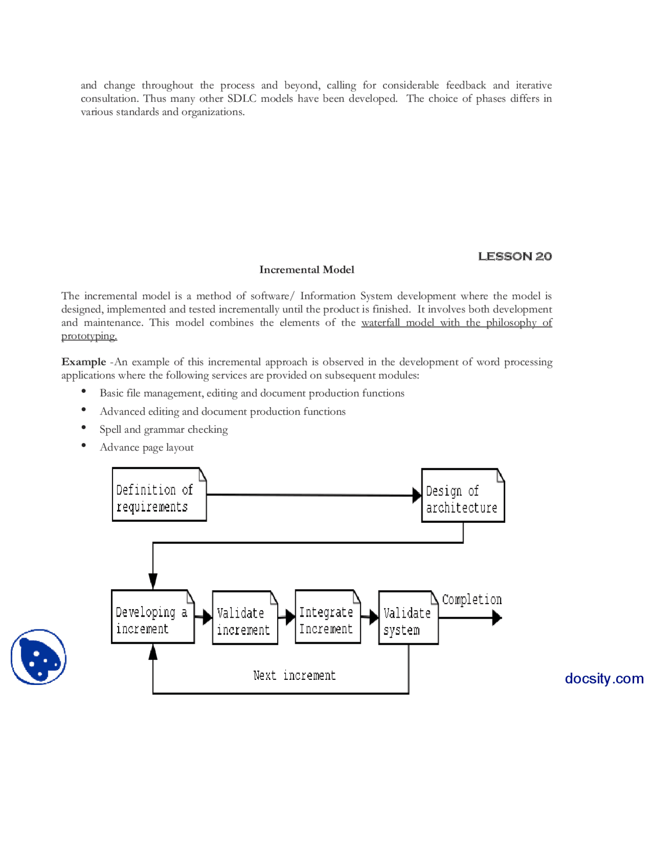 Incremental Model-Information Security and Systems-Lecture Notes - Docsity