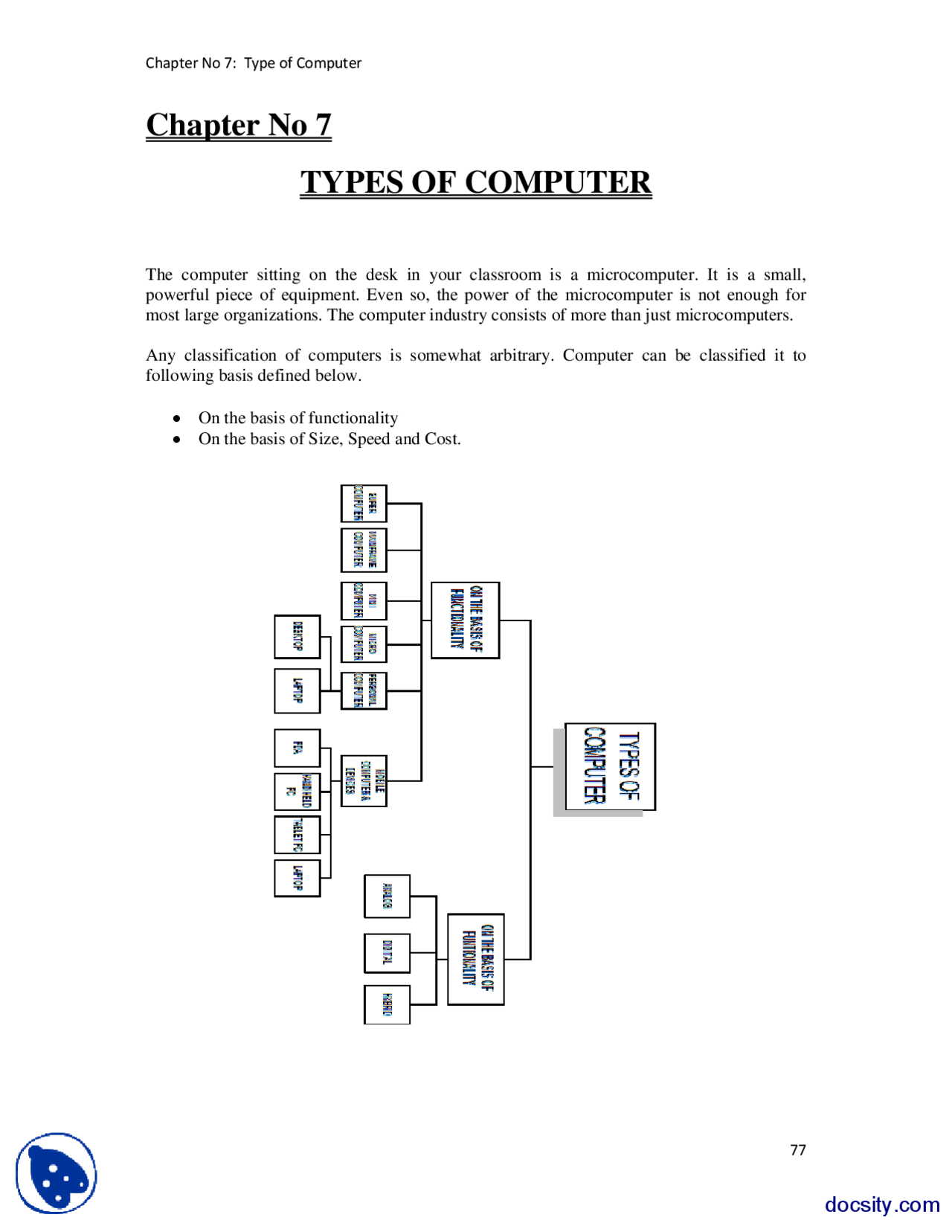 Types Of Computers-Computer Fundamentals-Lecture Notes - Docsity