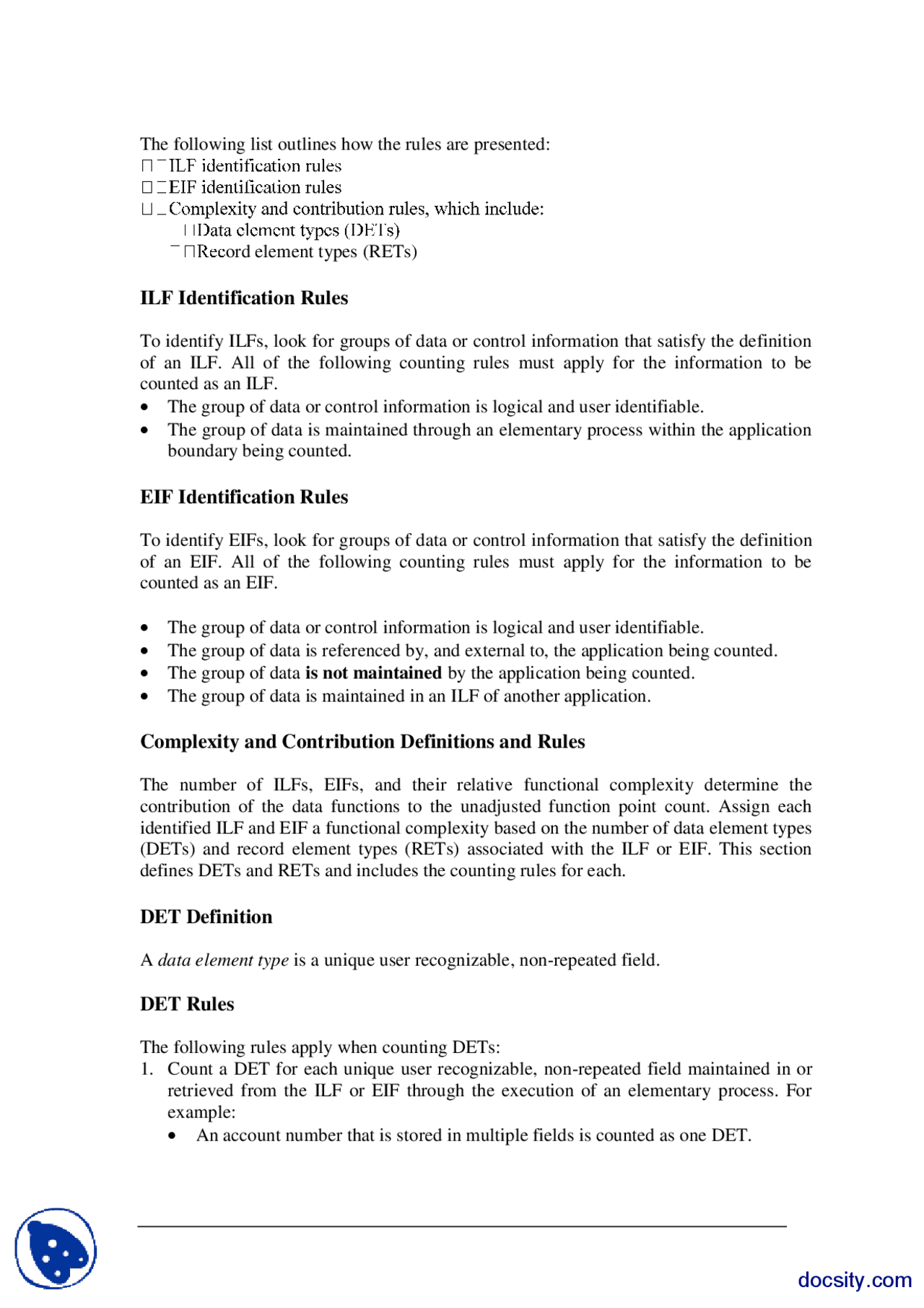 ILF Identification Rules-Methods Of Software Engineering-Lecture Notes ...