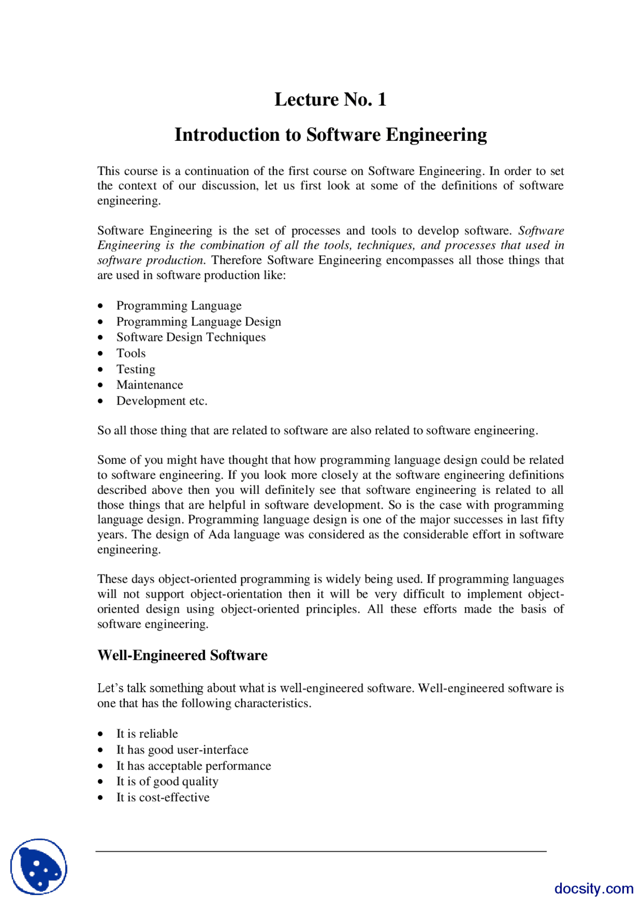 Introduction to Software Engineering-Methods Of Software Engineering ...