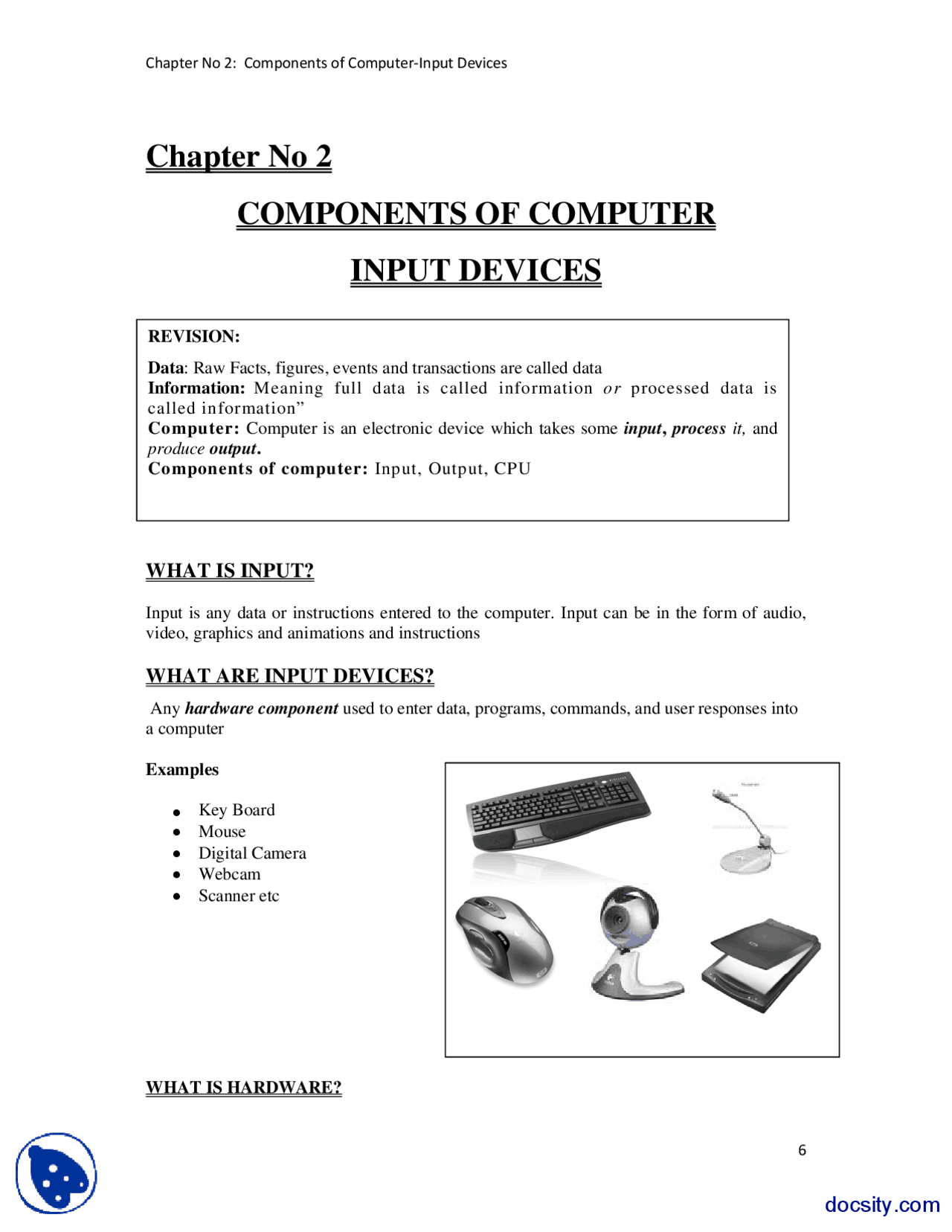 Components Of Computer, Input Devices-Computer Fundamentals-Lecture ...