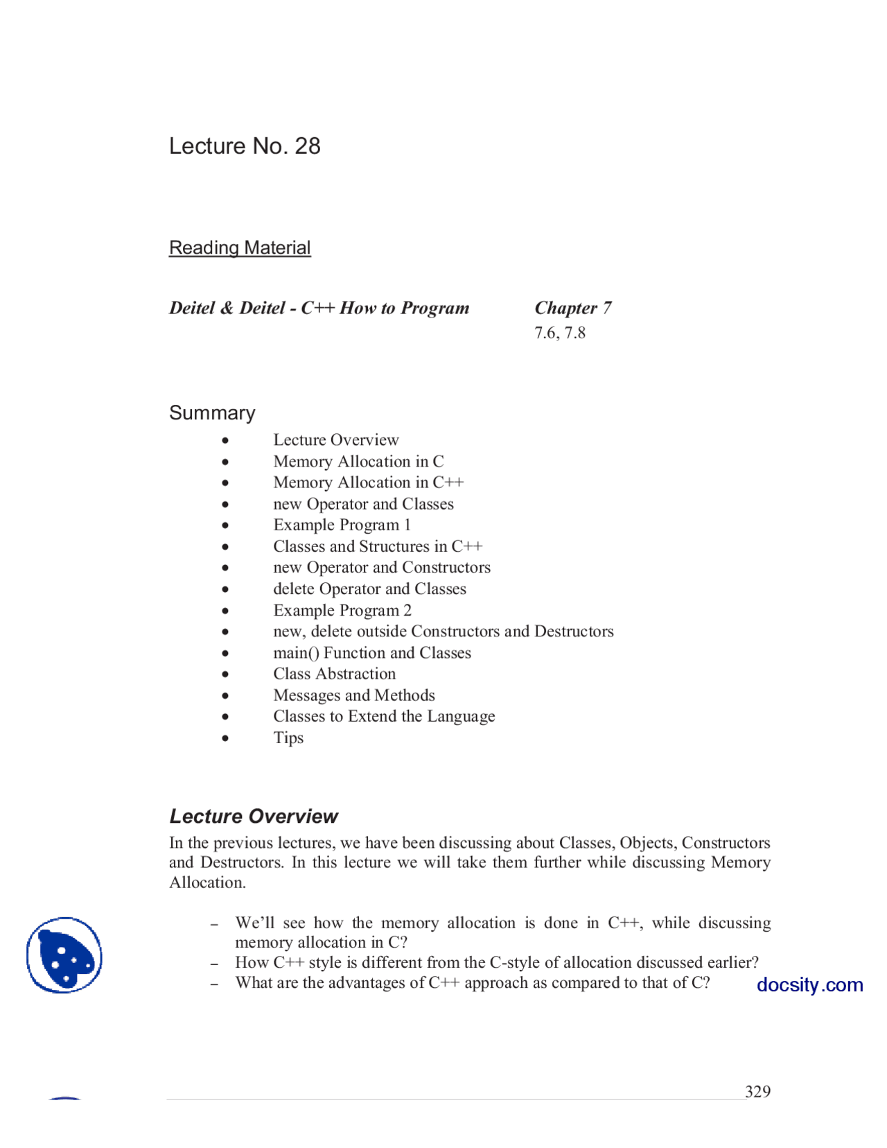 Memory Allocation In C And Cplus plus-Introduction To Programming ...