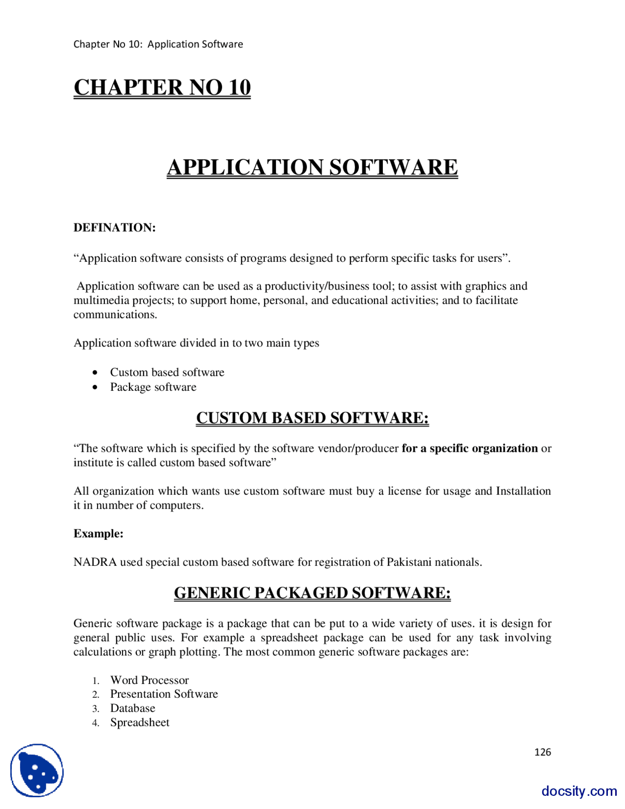 Application Software-Computer Fundamentals-Lecture Notes - Docsity