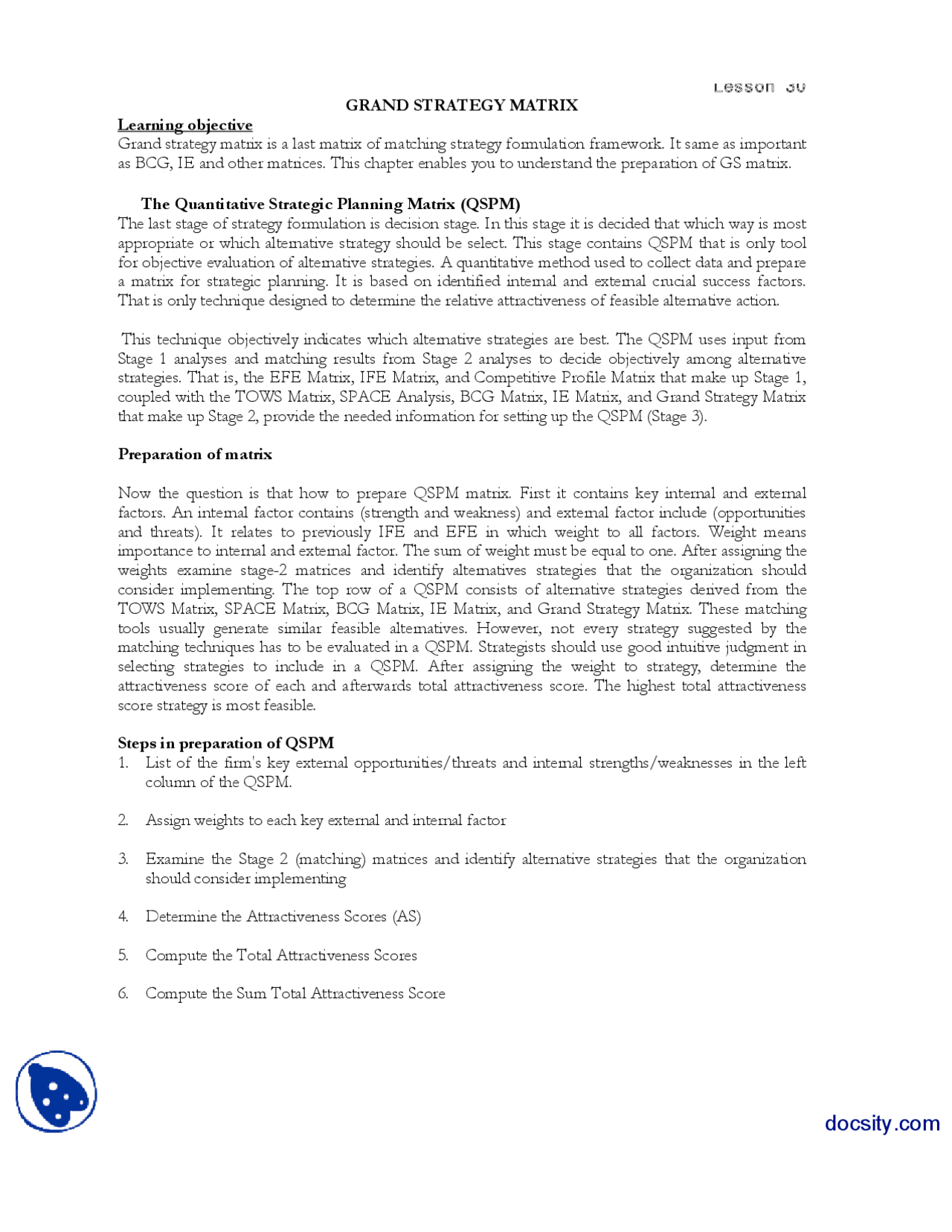 Quantitative Strategic Planning Matrix (QSPM)-Strategic Management ...