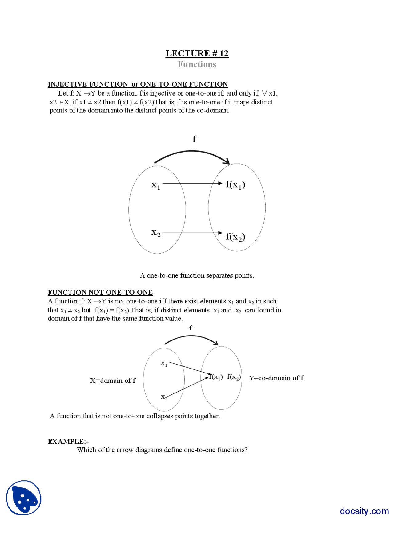 Functions Discrete Mathematics Lecture Handout Docsity