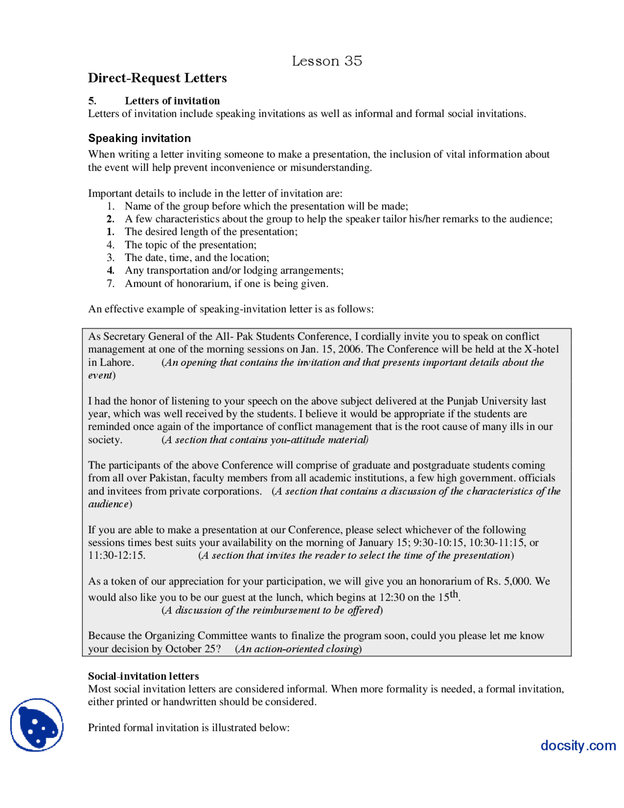 Direct Request Letters Part 3-Communication Skills-Lecture Handout ...