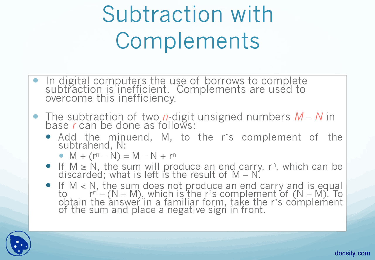 Subtraction With Complements-Gates, Truth Tables and Digital Logic ...