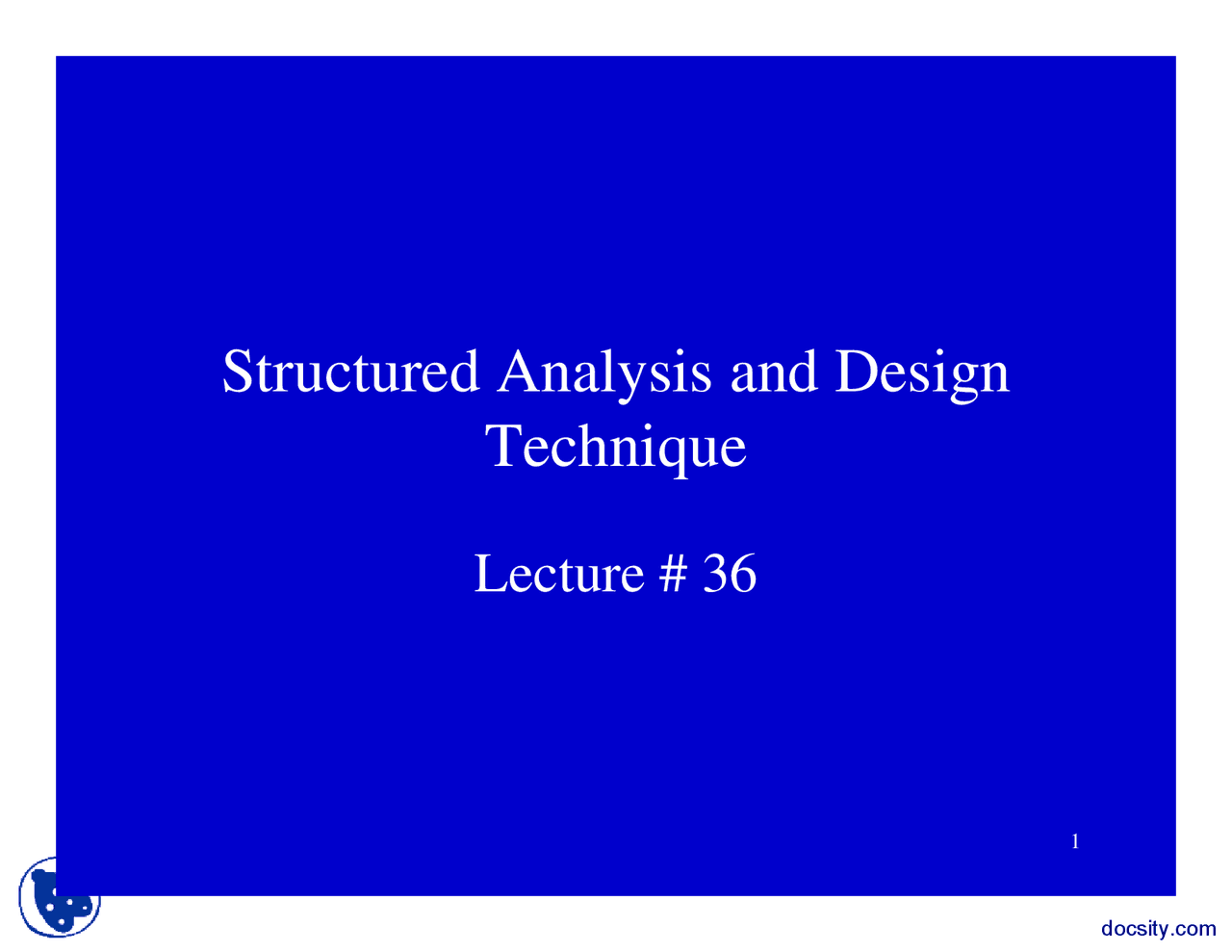 Structured Analysis and Design Technique-Software Requirement-Lecture ...