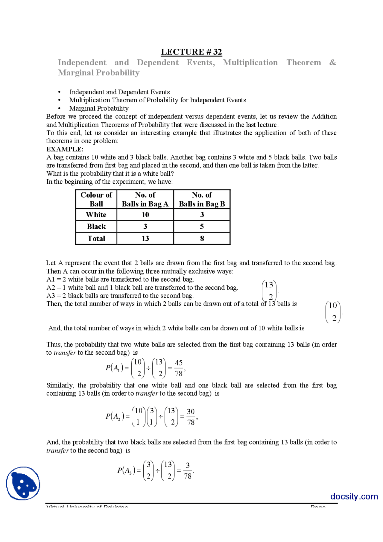 Discrepant Events For Math Independent and Dependent Events,-Discrete Mathematics-Lecture Handout ...