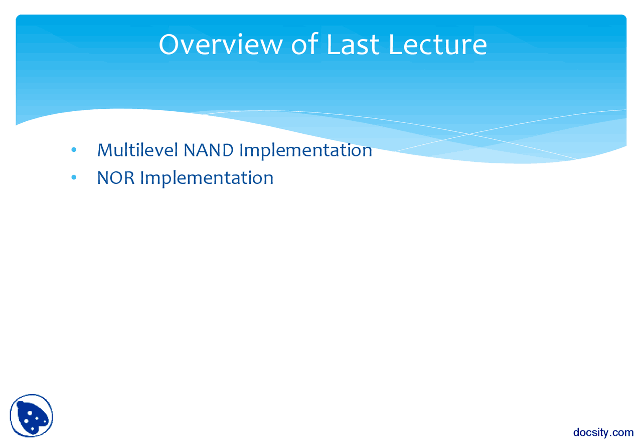 Other Two Level Implementation-Gates, Truth Tables and Digital Logic ...