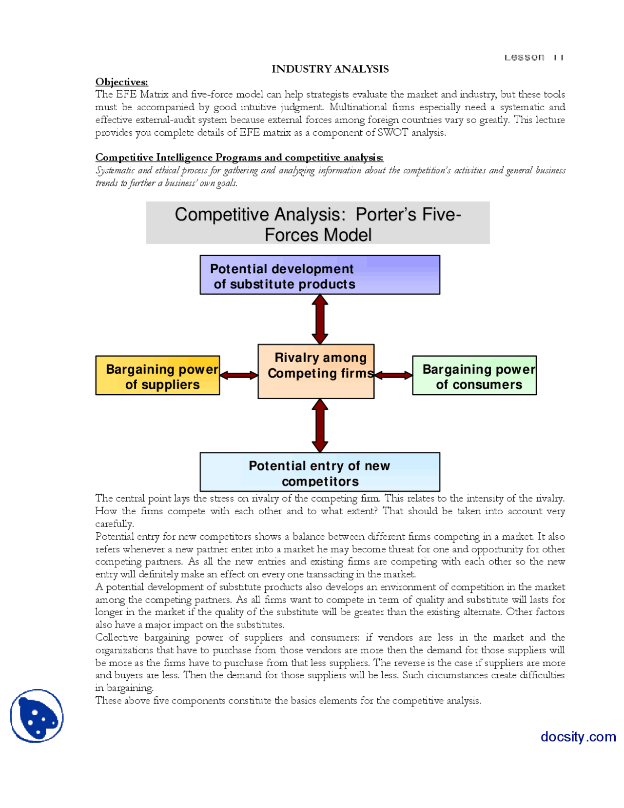 Competitive Intelligence Programs-Strategic Management-Lecture Handout ...