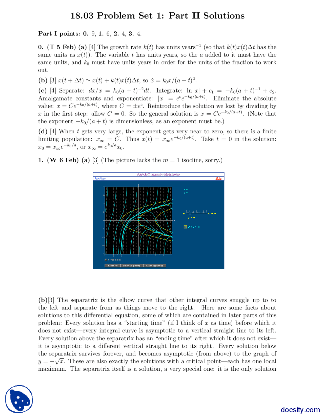 Problem Set 1 Growth Rate Exponential Decay Differential Equations Assignment Solution Docsity Problem Set 1 Growth Rate Exponential Decay Differential Equations Assignment Solution Docsity
