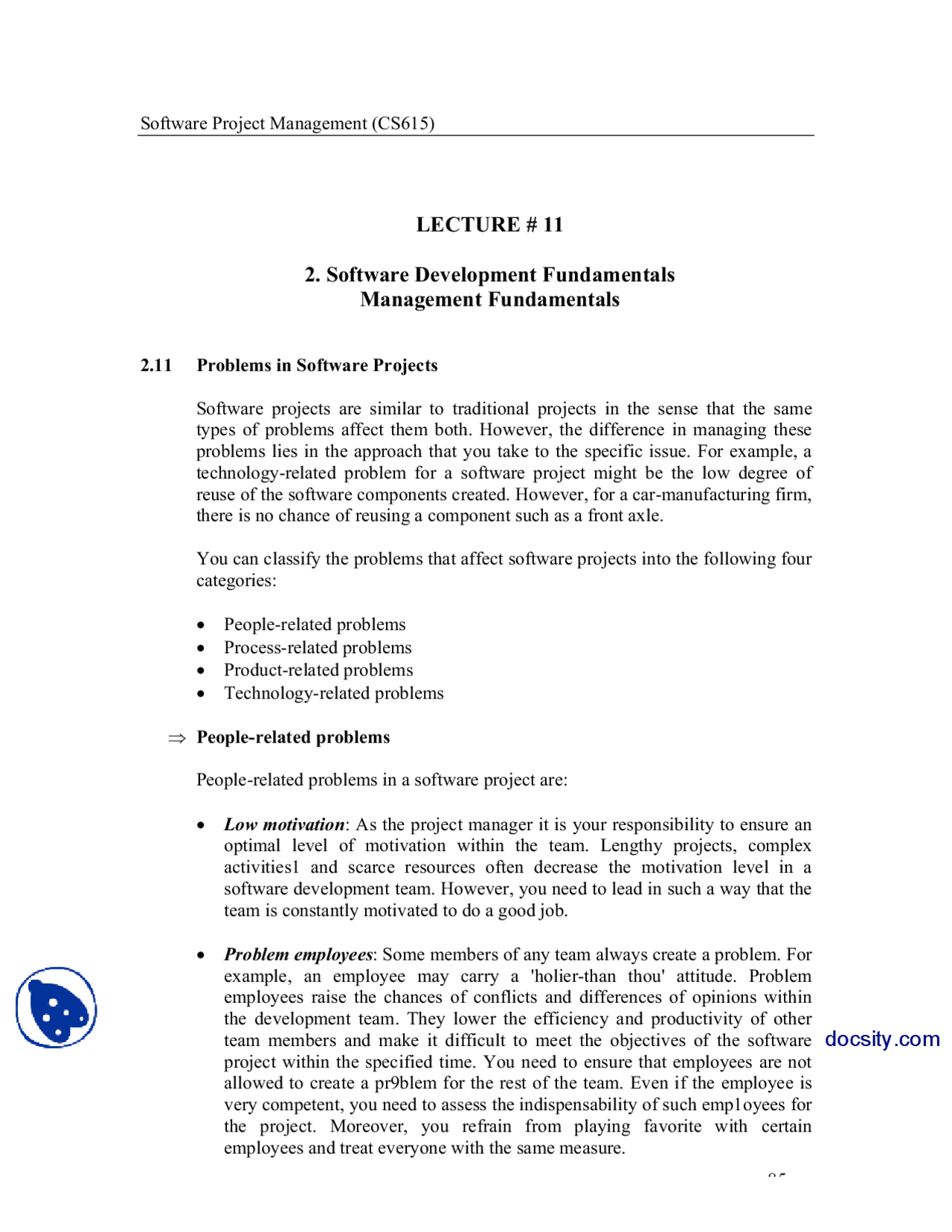 Software Development Fundamentals, Problems-Software Project Management ...