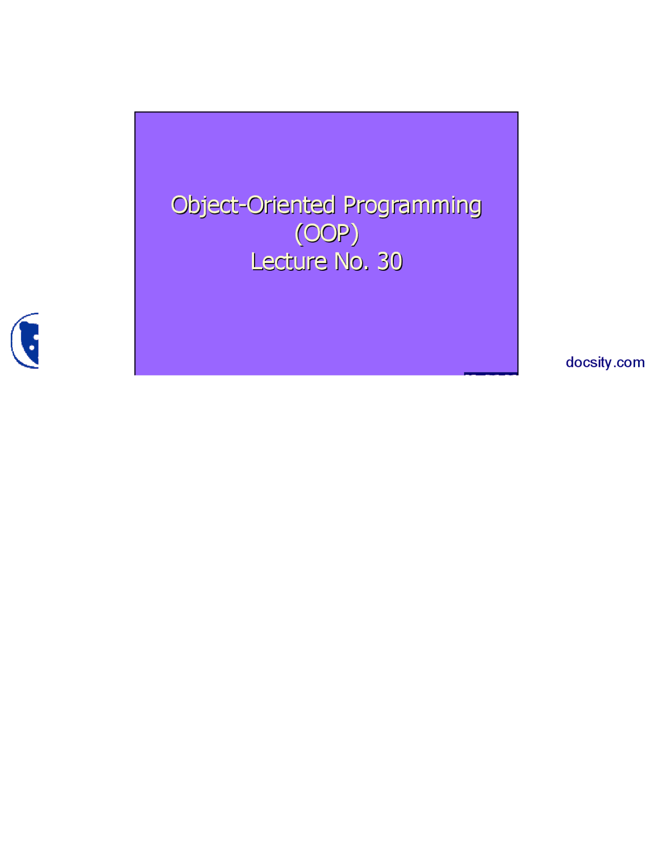 Class Employee-Object Oriented Programming-Lecture Slides | Slides ...
