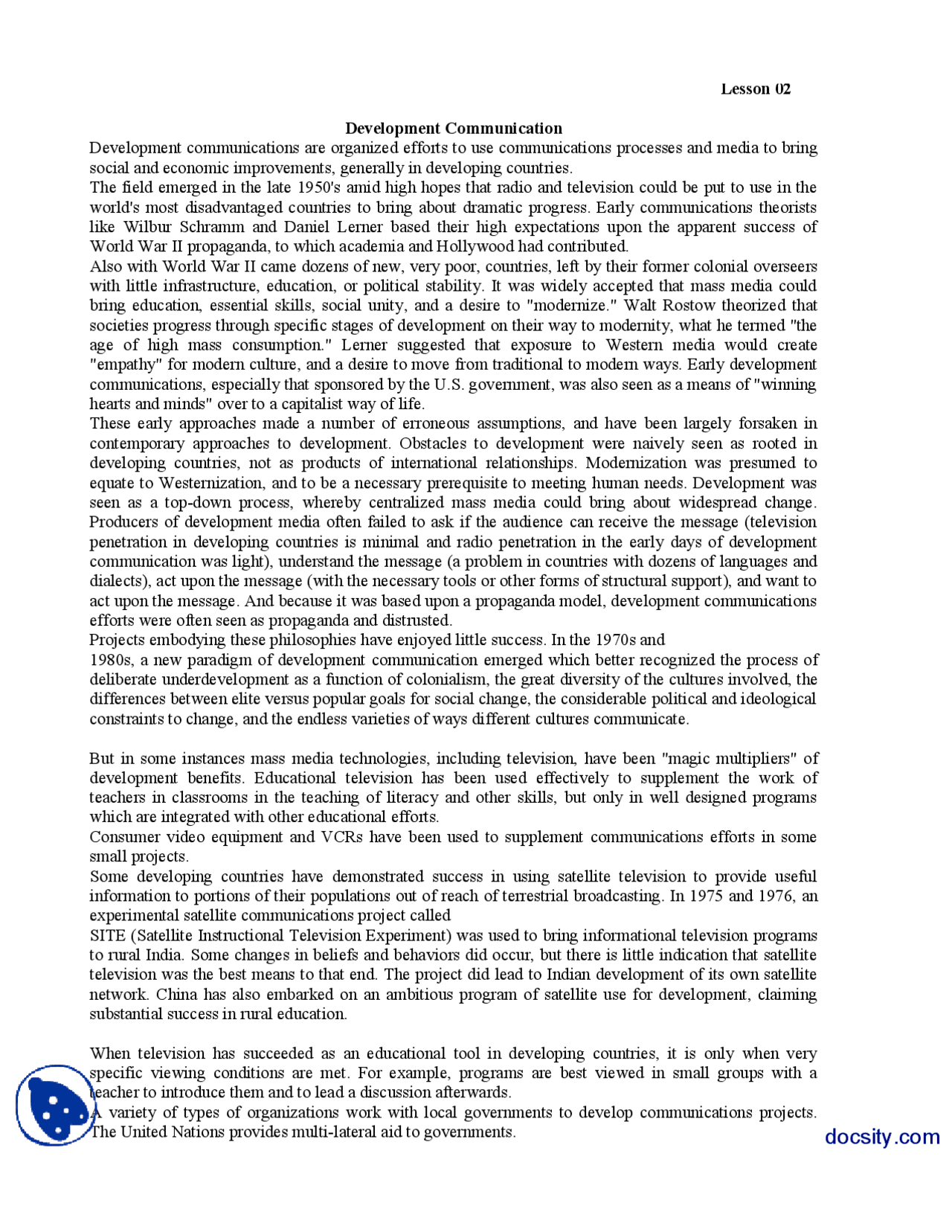 Communication Developmen Development Communication-Development Communication-Lecture Handout ...