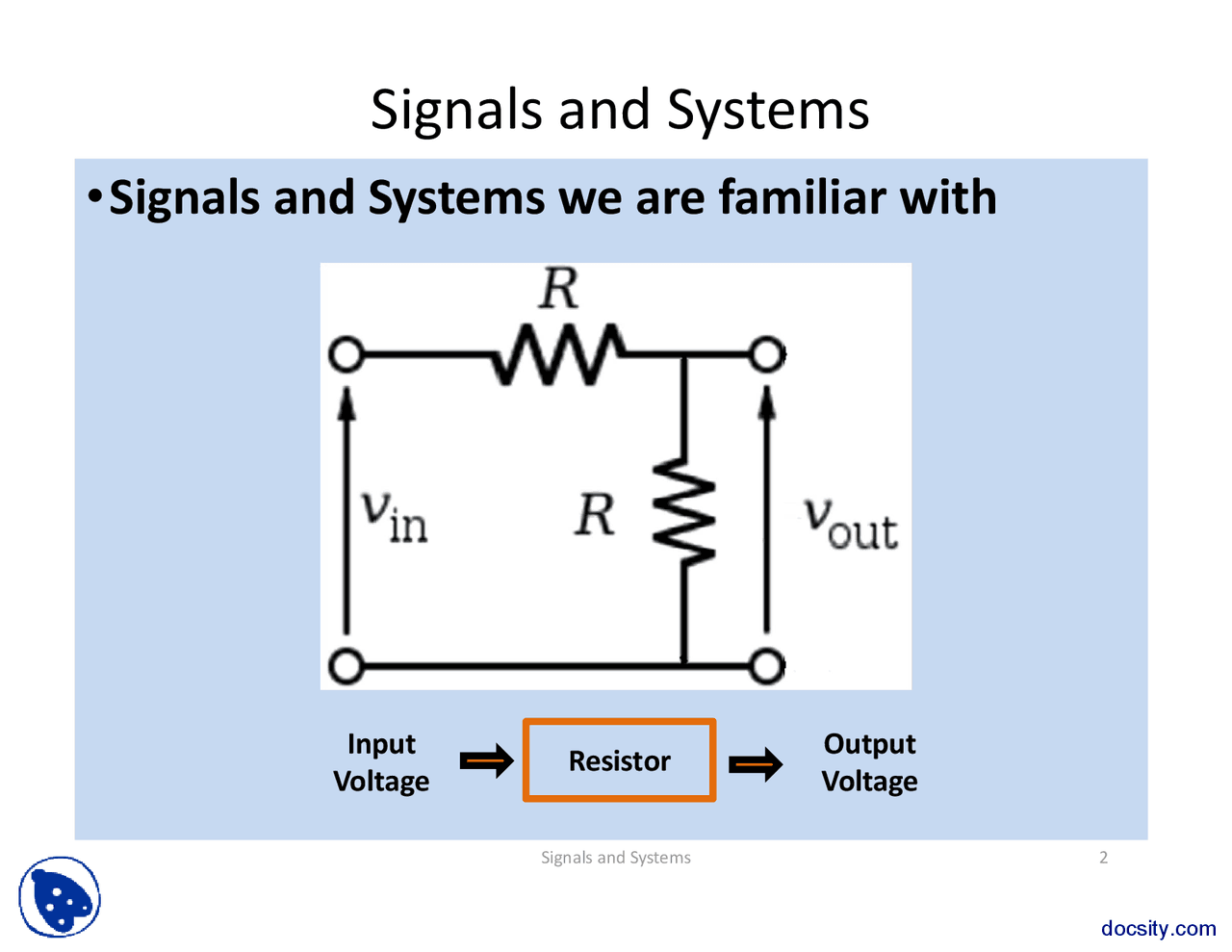 Introduction-Signals and Systems-Lecture Handout - Docsity