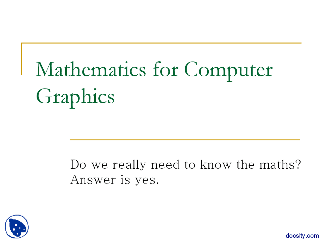 Mathematics for Computer Graphics Part 1-Computer Graphics-Lecture ...