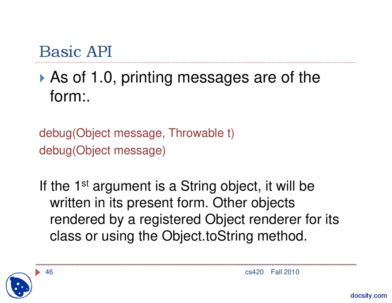 Basic API-Introduction to Java Programming-Lecture Slides - Docsity