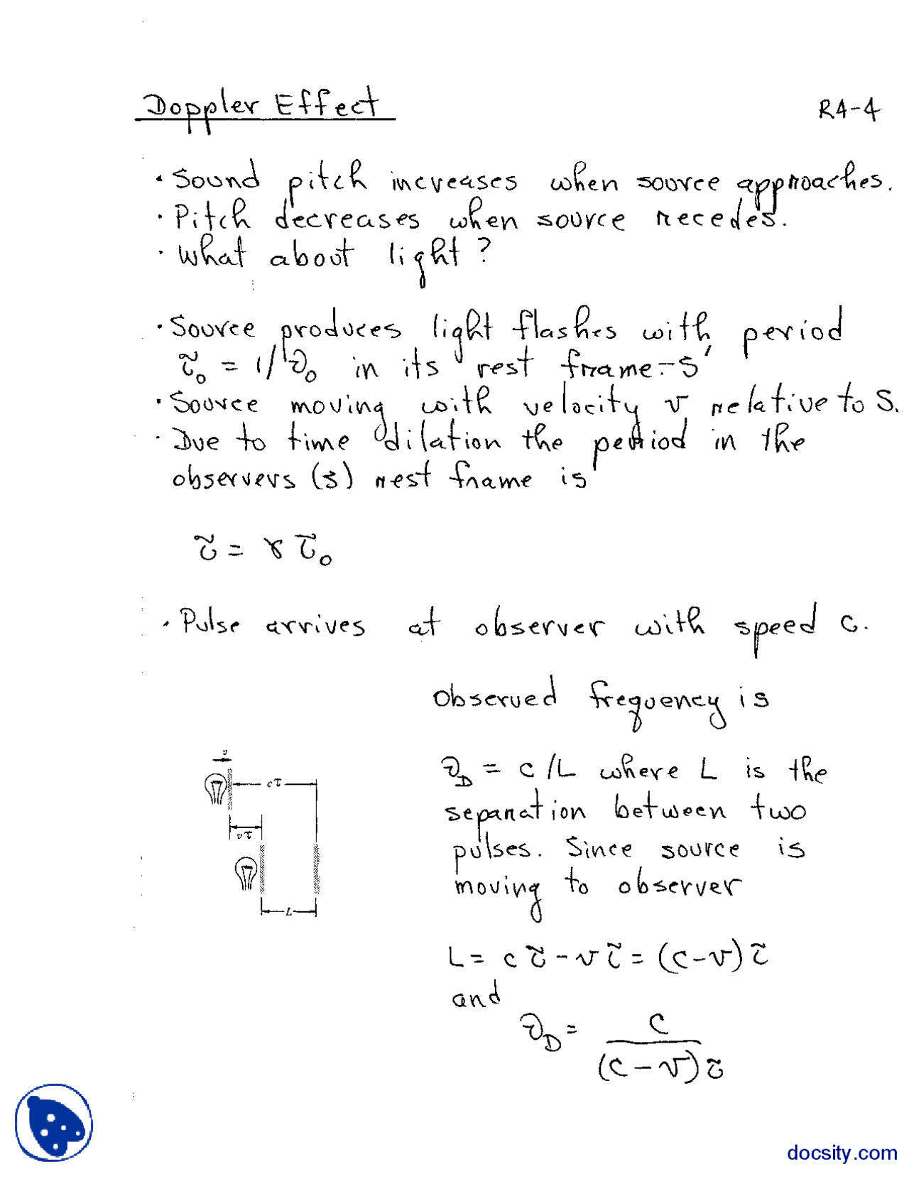 Doppler Effect-Physics-Lecture Notes - Docsity