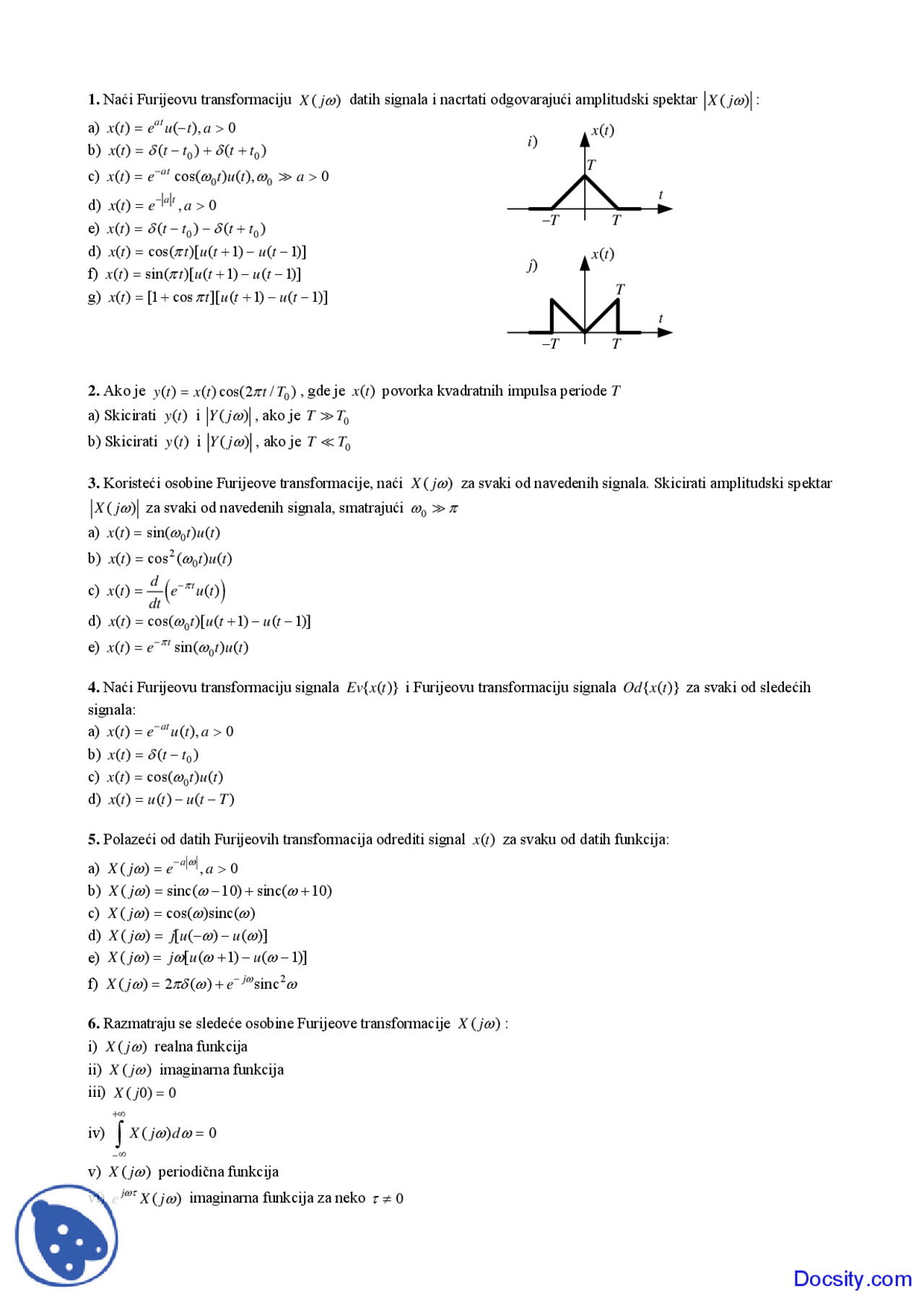 Signali i sistemi-Zadaci-Elektrotehnicki fakultet zr4 | Vežbe' predlog ...
