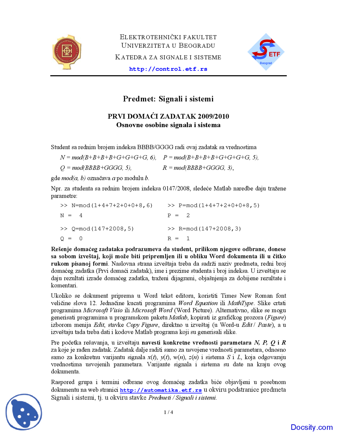 Signali i sistemi-Zadaci-Elektrotehnicki fakultet Binder2 | Vežbe ...