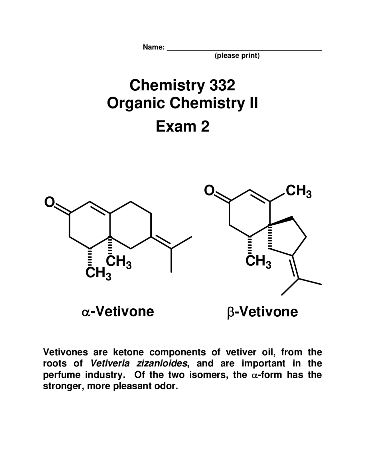 5 Questions on Organic Chemistry II with Answer key - Exam 2 | CH 332 ...