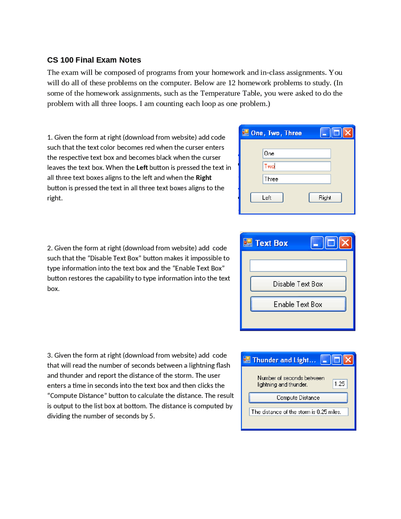 Compute Distance Computer Science 10 Solved Problems on Compute Distance - Exam | CS 100 - Docsity